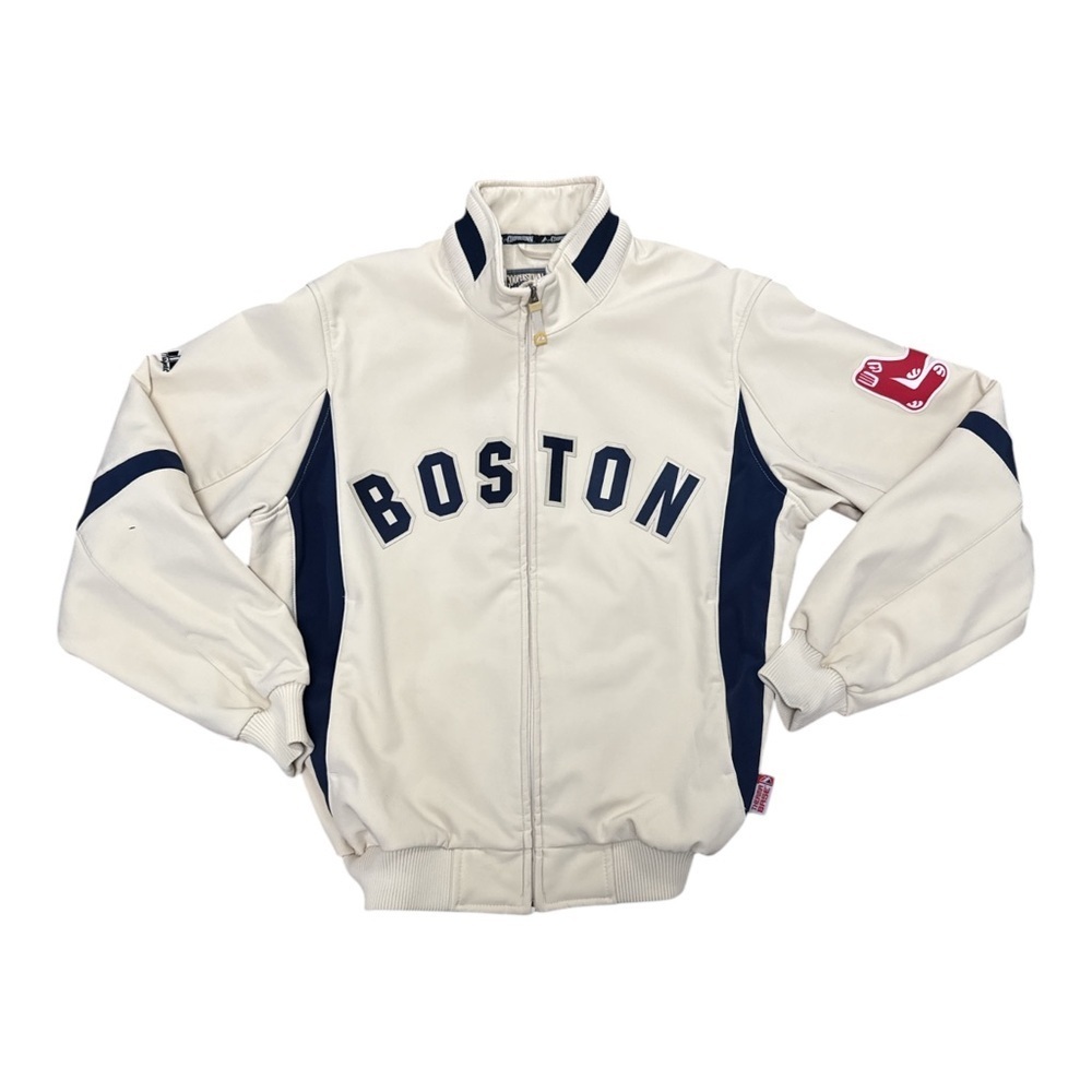Majestic White and Blue Performance Jacket with Boston Design - Picture 4 of 6